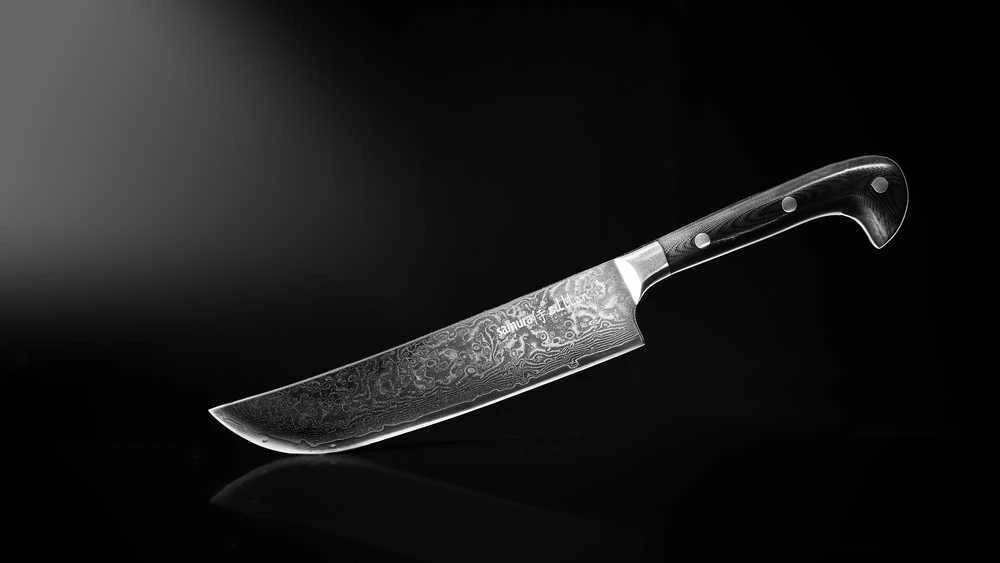 Samura SULTAN virtuvinis šefas peilis 164 mm (7") — profesionalus, ilgaamžis, juodas, ergonomiškas pjovimas