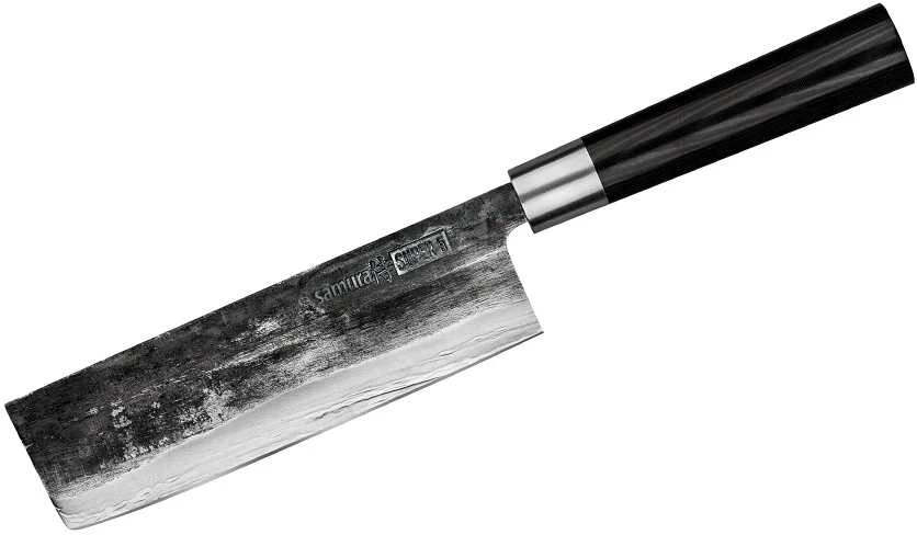 Samura SUPER 5 Rinkinyje 3vnt. peiliai Utility 162mm / Nakiri 168mm / Santoku 182mm iš AUS 10 Damasko plieno 60 HRC (5 sluoksniai)