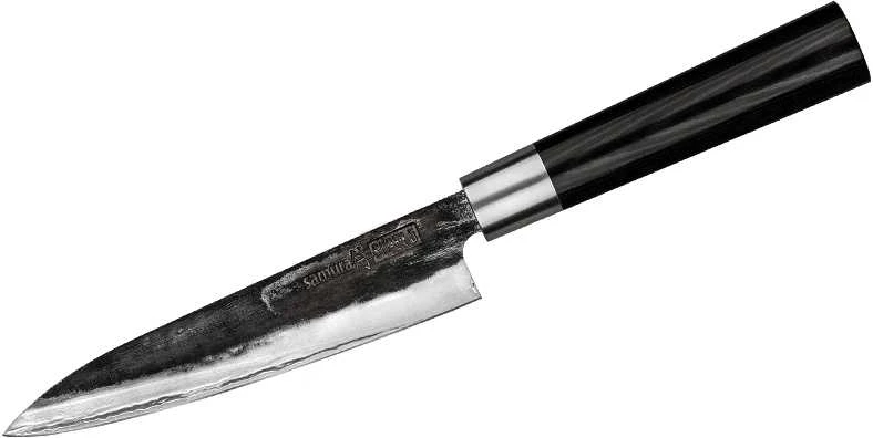 Samura SUPER 5 Rinkinyje 3vnt. peiliai Utility 162mm / Nakiri 168mm / Santoku 182mm iš AUS 10 Damasko plieno 60 HRC (5 sluoksniai)