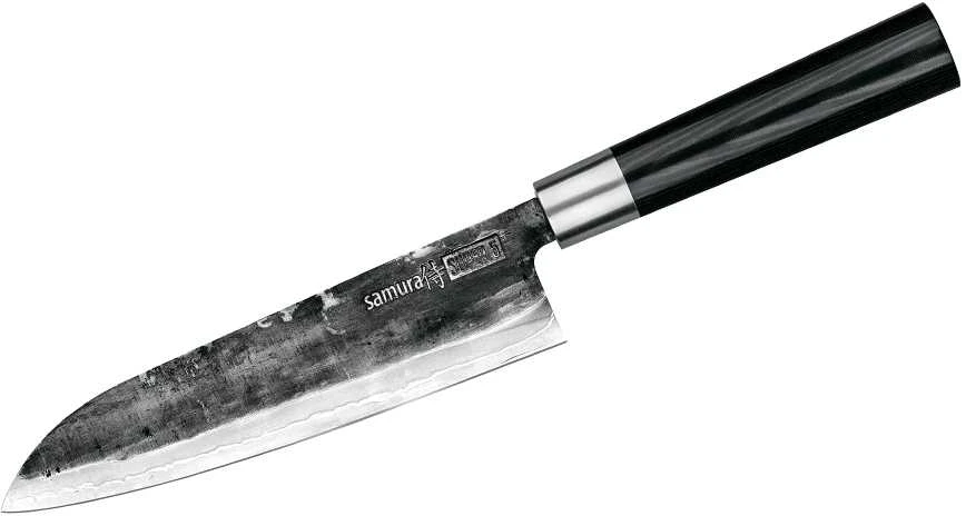 Samura SUPER 5 Rinkinyje 3vnt. peiliai Utility 162mm / Nakiri 168mm / Santoku 182mm iš AUS 10 Damasko plieno 60 HRC (5 sluoksniai)