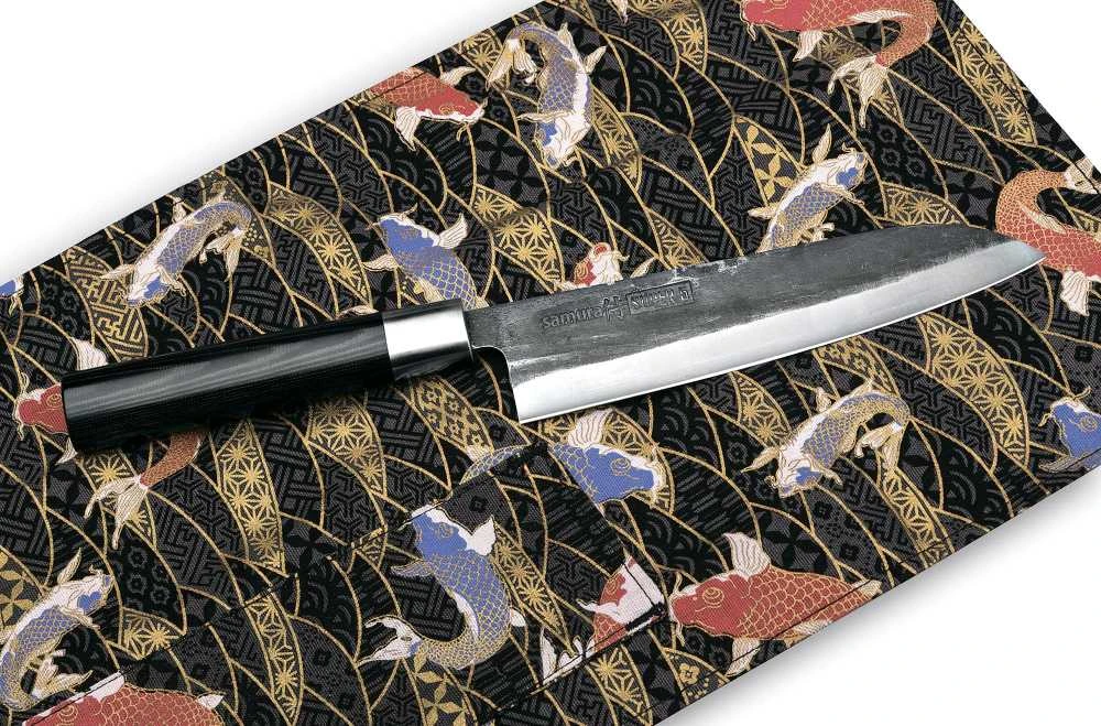 Samura SUPER 5 Universalus virtuvinis peilis Santoku 7,2"/182 mm iš AUS 10 Damasko plieno 60 HRC (5 sluoksniai)
