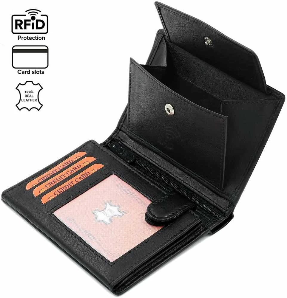 NEEDIVYOU Men's Real Lether Wallet RFID Sequirity