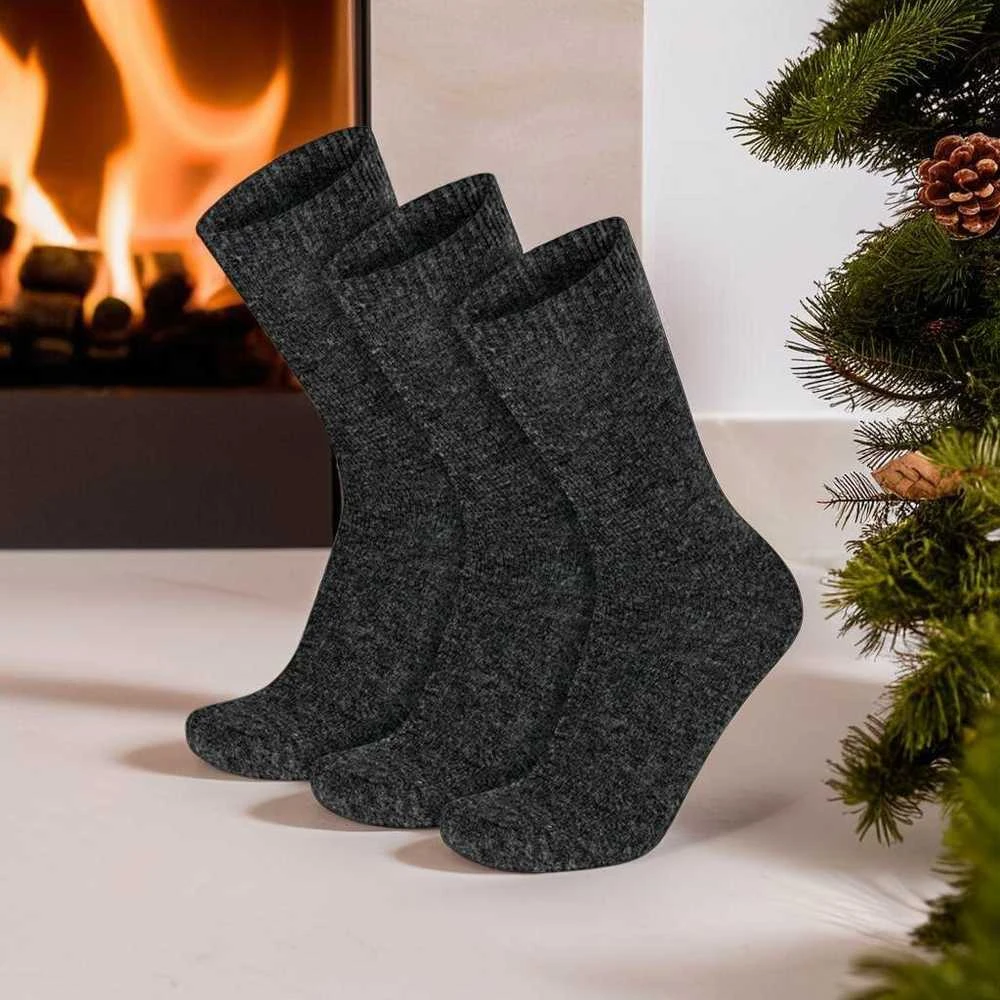 NEEDIVYOU Men's Warm Wool Socks, 3 pairs set