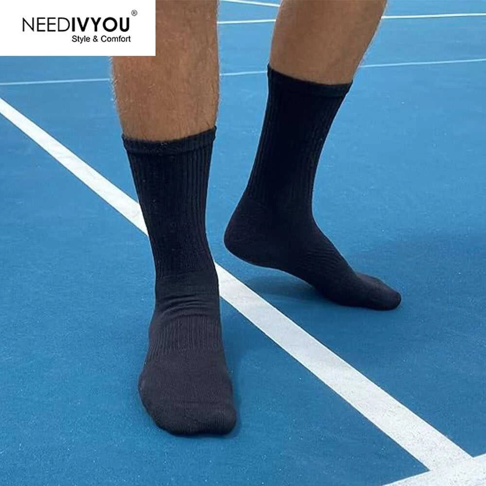 NEEDIVYOU Sports Socks for Men, Juodas, 6 pairs