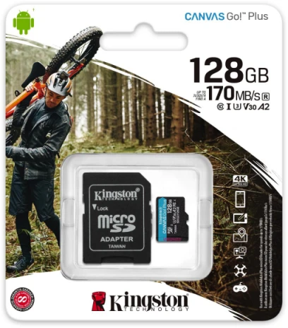 Atminties kortelė Kingston microSDXC Canvas Go! Plus 128GB