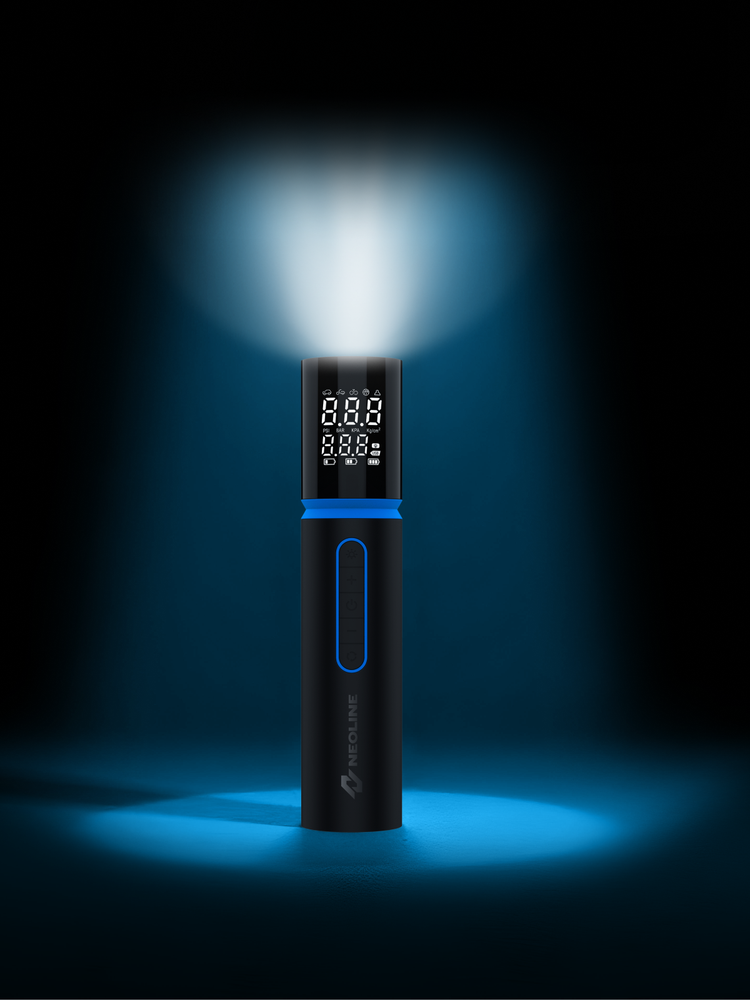 Neoline Elektrinis oro kompresorius DELA-B su išorinės baterijos "Power Bank" funkcija 6000mAh