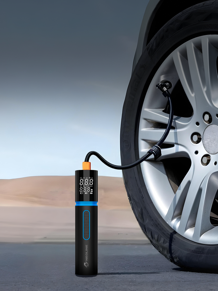 Neoline Elektrinis oro kompresorius DELA-B su išorinės baterijos "Power Bank" funkcija 6000mAh