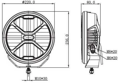 Halogenas SKYLED Crux 9X 9" FULL LED (40W, 11 000 lm, 10–32V)