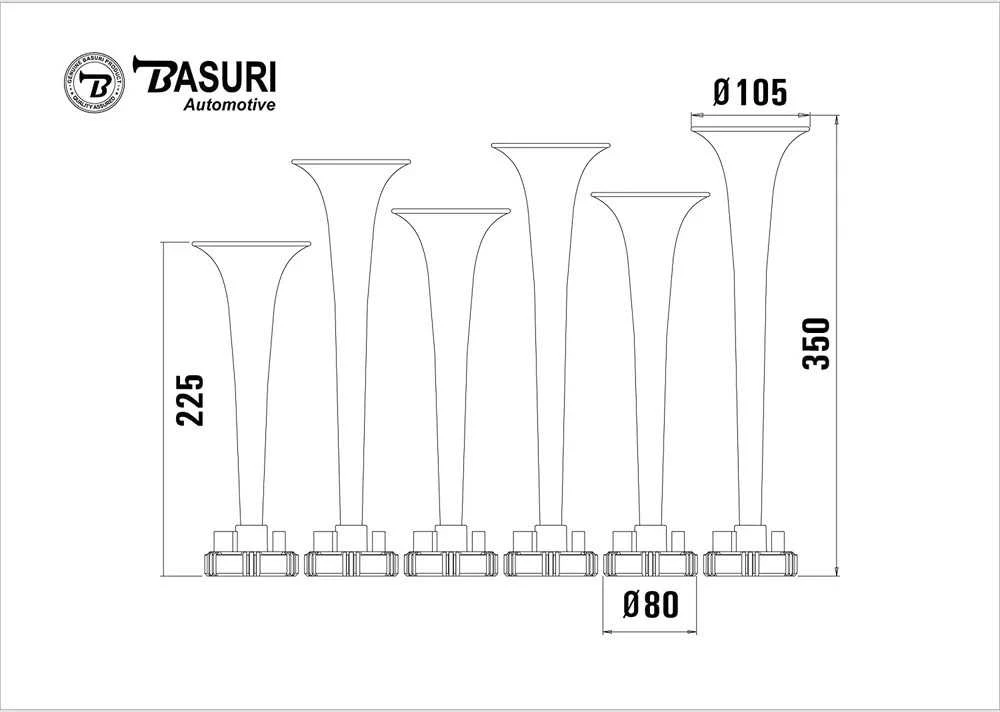 Pneumatinis signalas Basuri Baby Shark 2.0 (19 melodijų) 12/24V