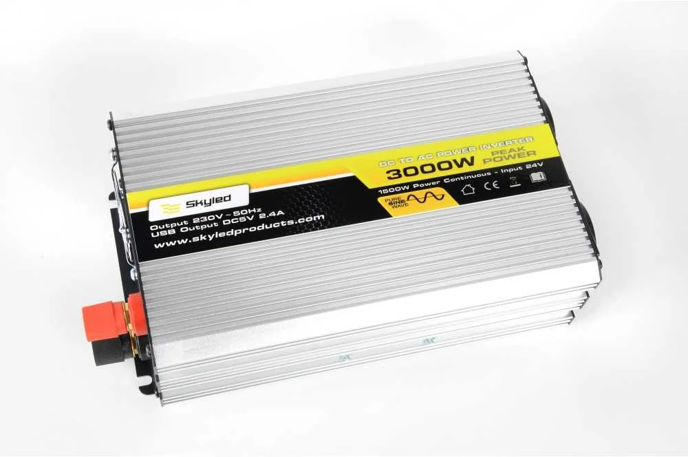 SKYLED Inverteris 3000W su USB, Pilnas Sinusas, 24V → 220V – 226150024
