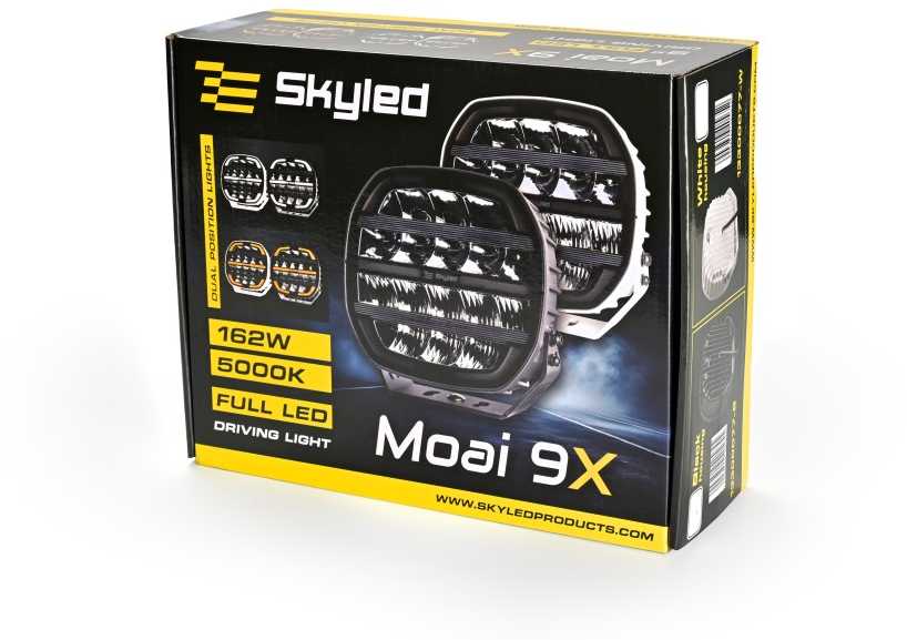 Tolimos šviesos žibintas SKYLED Moai 9X Juodas FI220 (162W balta ir oranžinė pozicija) R149/R148/R10 - juodas korpusas