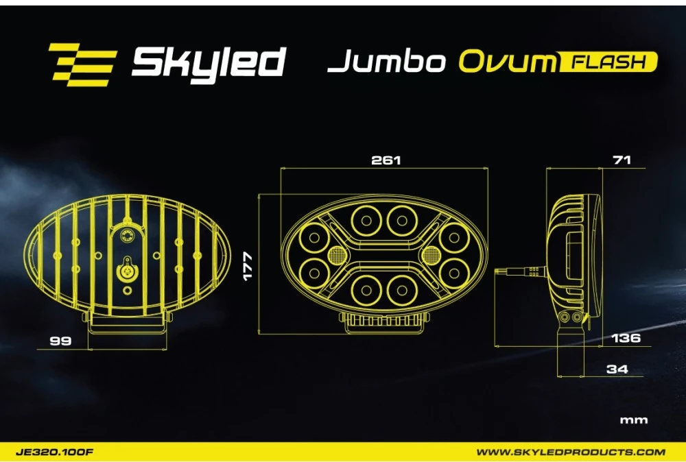 Tolimojo apšvietimo žibintas SKYLED Moai 7X Juodas FI171 (136W, balta ir oranžinė pozicija) R149/R148/R10 - juodas korpusas