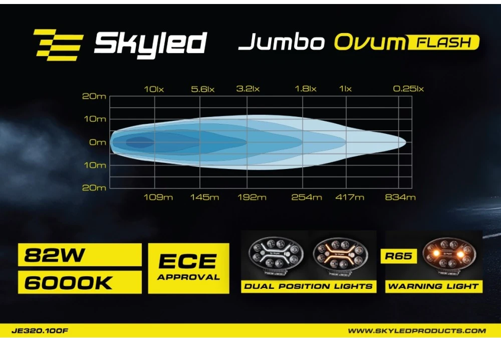 Tolimojo apšvietimo žibintas SKYLED Moai 7X Juodas FI171 (136W, balta ir oranžinė pozicija) R149/R148/R10 - juodas korpusas