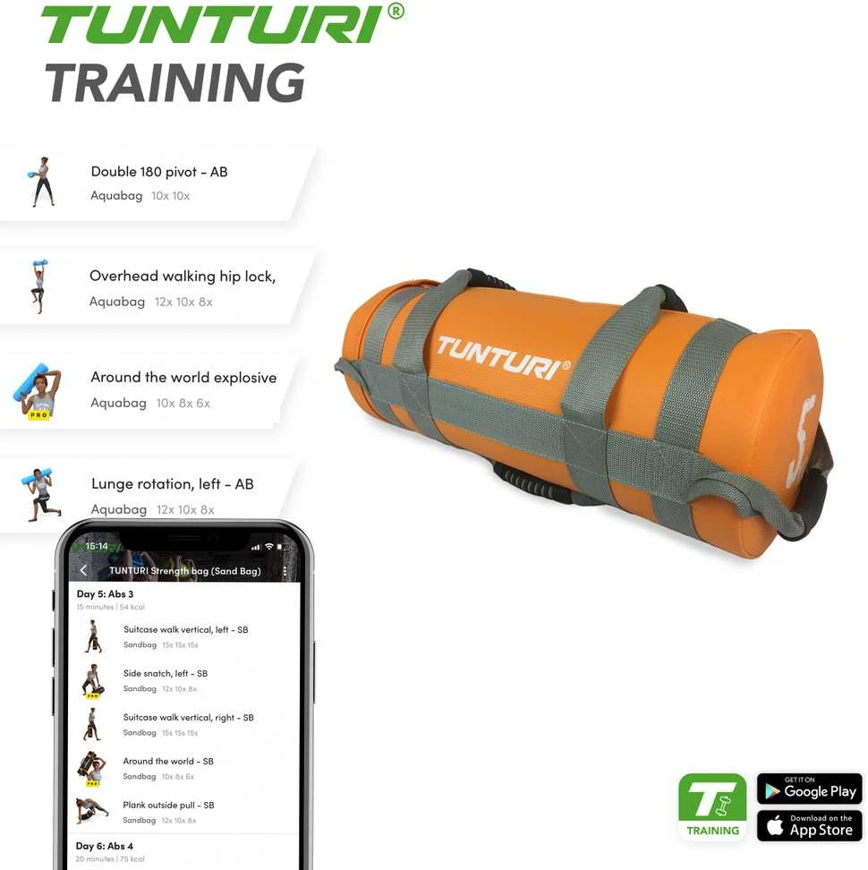 Jėgos maišas TUNTURI Strengthbag 5-25kg (Svoris: 5kg)