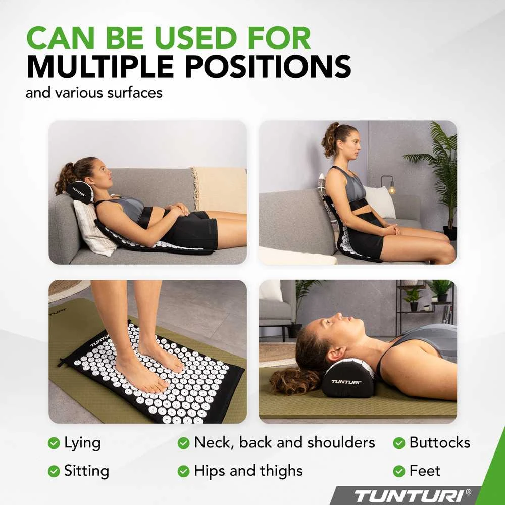 Kilimėlis TUNTURI ACUPRESSURE MAT AND PILLOW Juodas