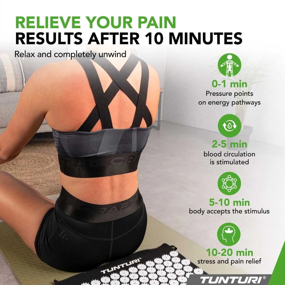Kilimėlis TUNTURI ACUPRESSURE MAT AND PILLOW Juodas