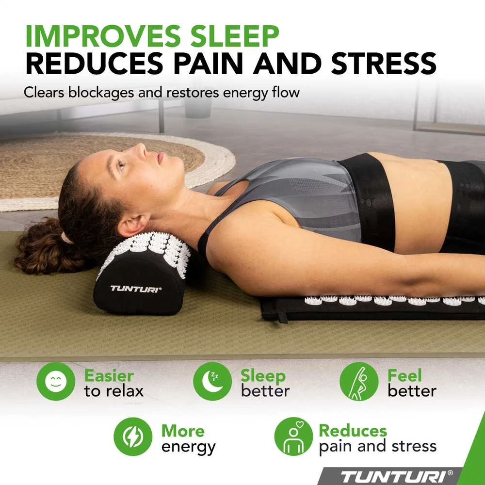 Kilimėlis TUNTURI ACUPRESSURE MAT AND PILLOW Juodas
