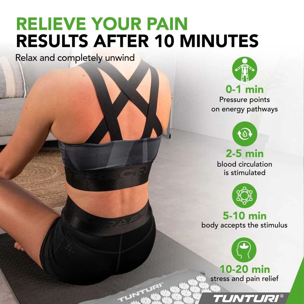 Kilimėlis TUNTURI ACUPRESSURE MAT AND PILLOW Pilkas
