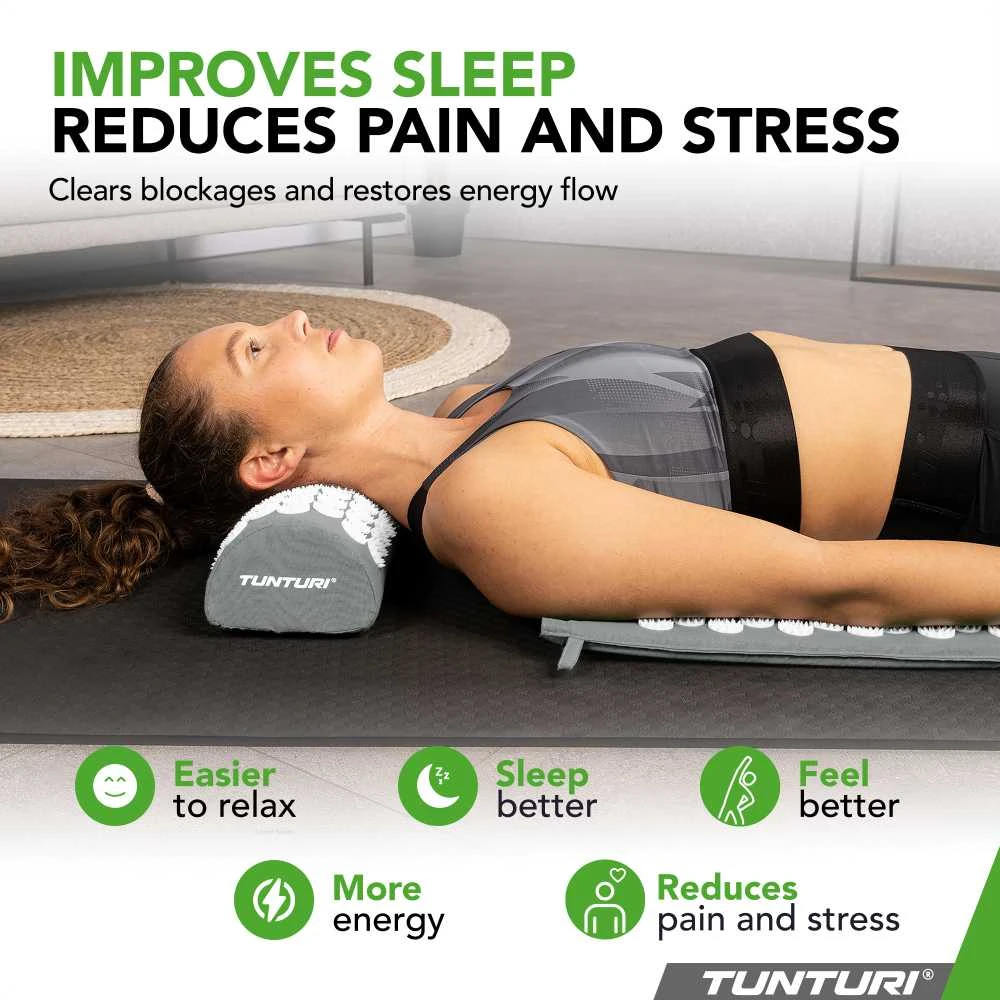 Kilimėlis TUNTURI ACUPRESSURE MAT AND PILLOW Pilkas