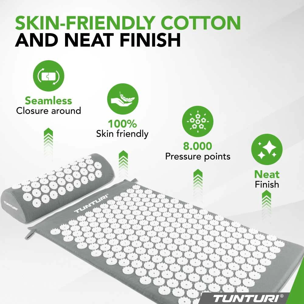 Kilimėlis TUNTURI ACUPRESSURE MAT AND PILLOW Pilkas