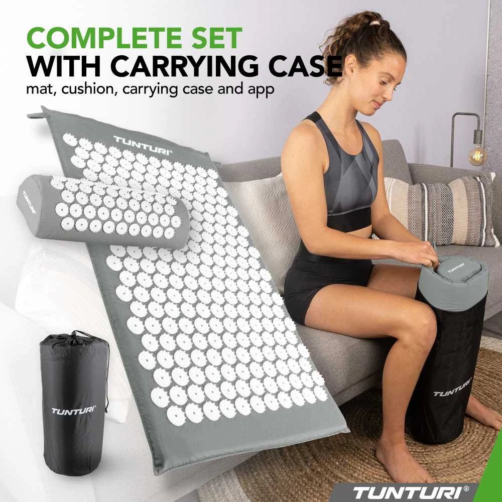 Kilimėlis TUNTURI ACUPRESSURE MAT AND PILLOW Pilkas