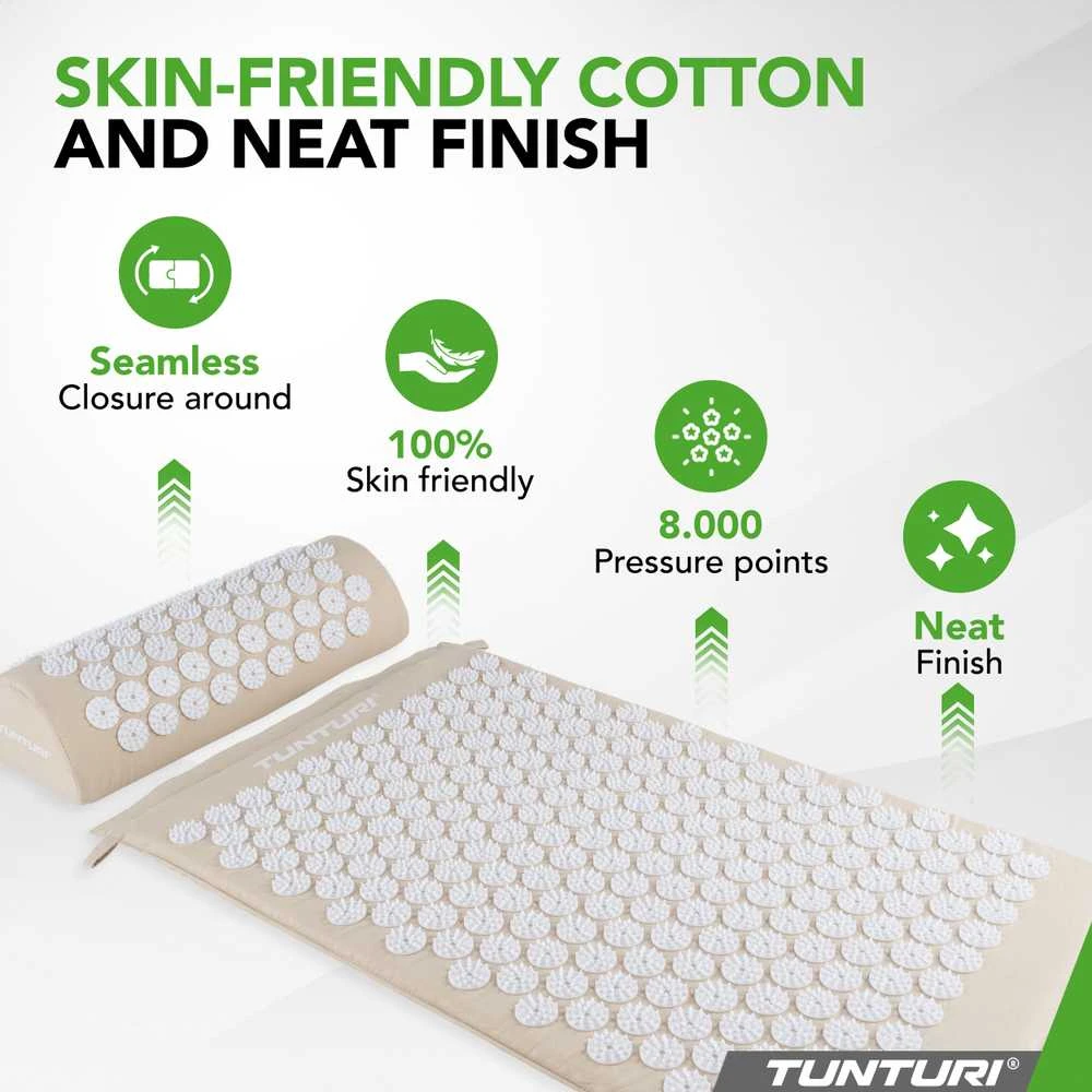 Kilimėlis TUNTURI ACUPRESSURE MAT AND PILLOW BEIGE