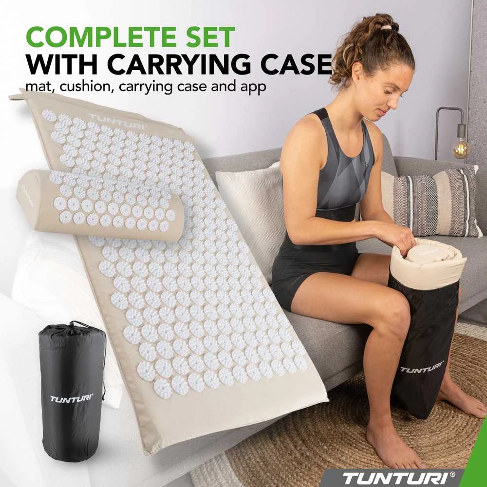 Kilimėlis TUNTURI ACUPRESSURE MAT AND PILLOW BEIGE