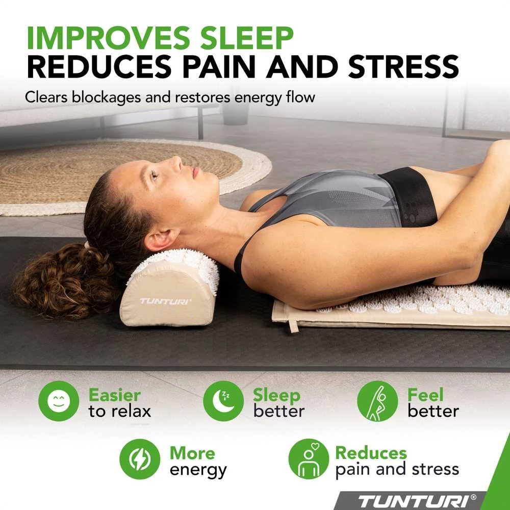 Kilimėlis TUNTURI ACUPRESSURE MAT AND PILLOW BEIGE