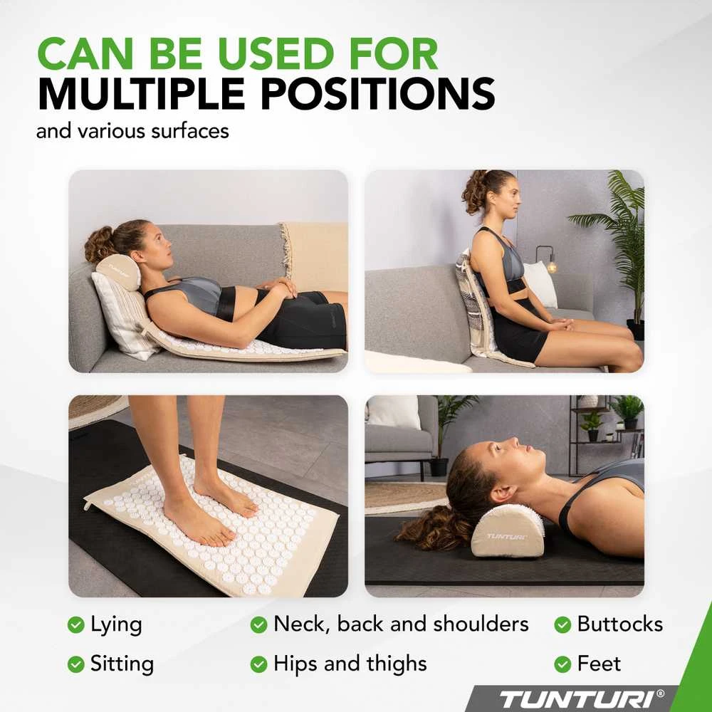 Kilimėlis TUNTURI ACUPRESSURE MAT AND PILLOW BEIGE