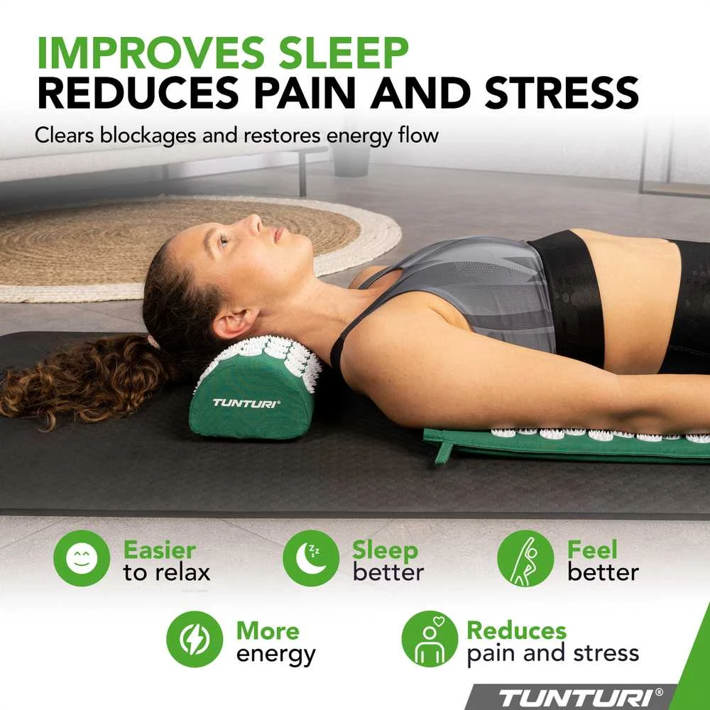 Kilimėlis TUNTURI ACUPRESSURE MAT AND PILLOW Žalias