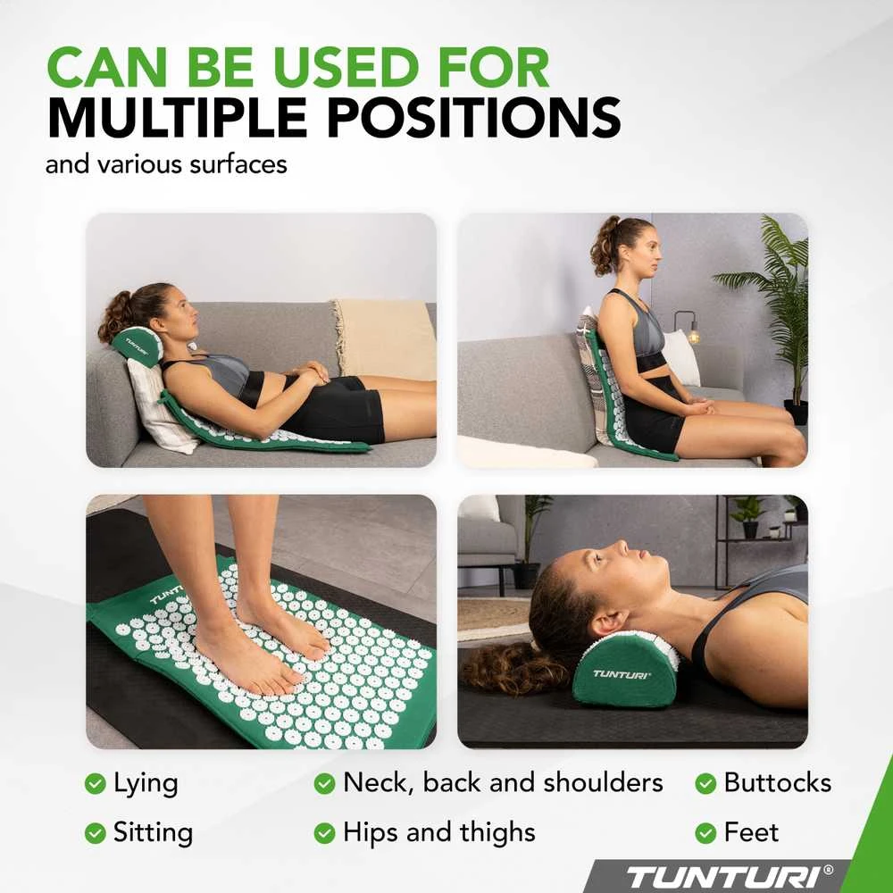 Kilimėlis TUNTURI ACUPRESSURE MAT AND PILLOW Žalias