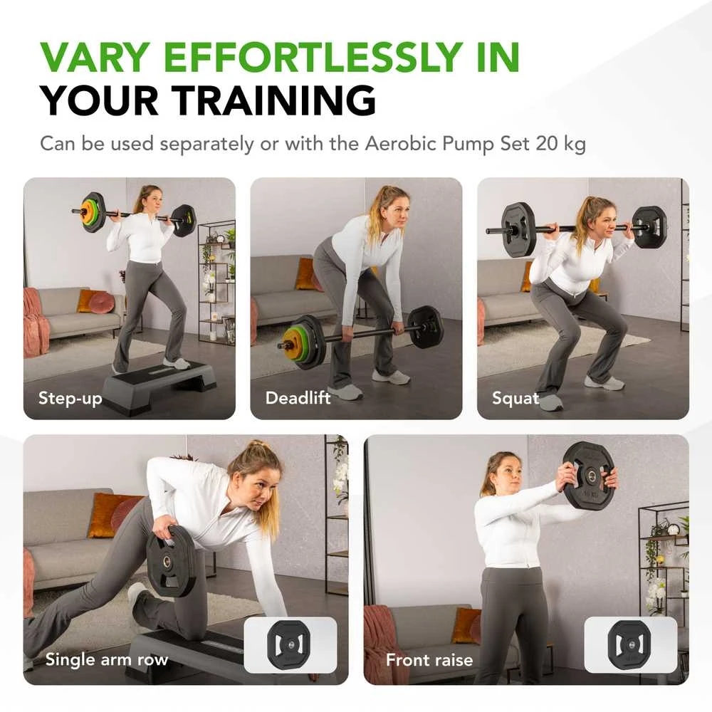 Gumuoti svarmenys Tunturi Aerobic Pump Set Plates - 2x10 kg - Rubber