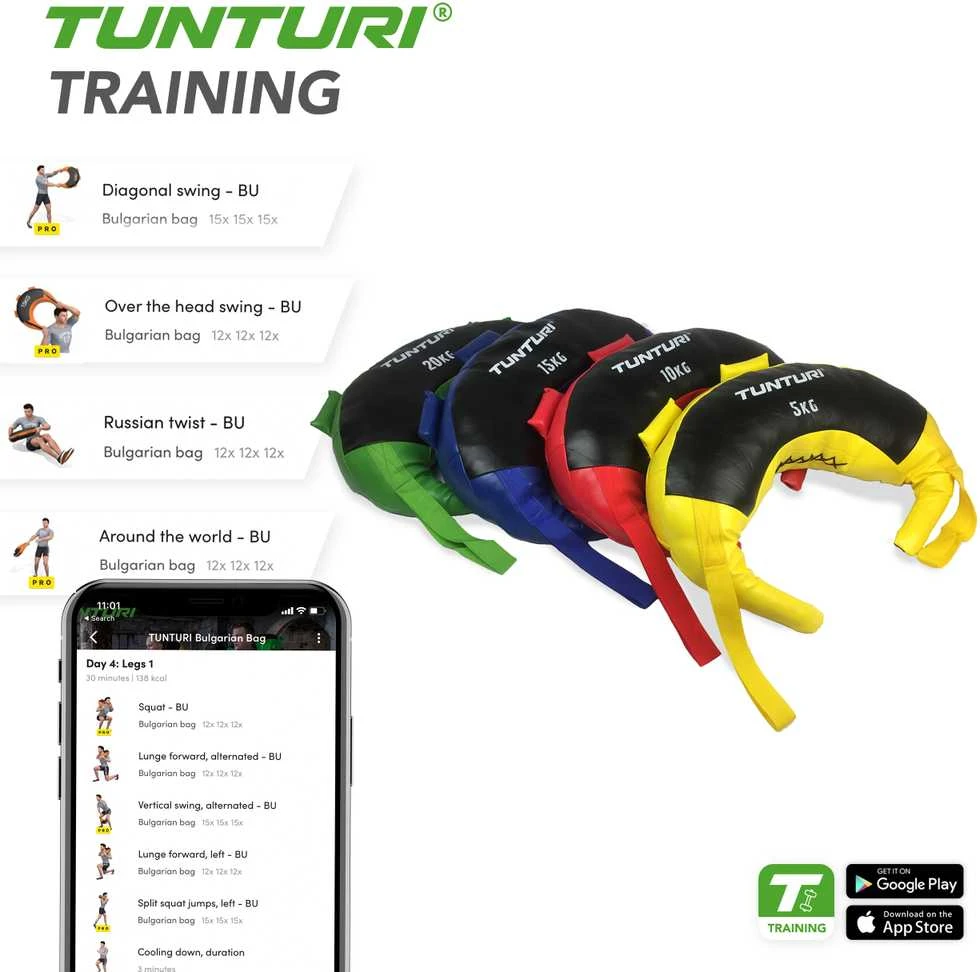 Pasunkintas maišas TUNTURI Bulgarian bag 5-20kg (Svoris: 10 kg)
