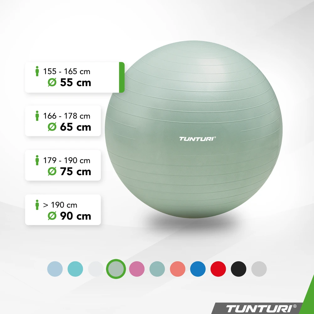 Tunturi Gymball 55cm, Mint, Anti Burst