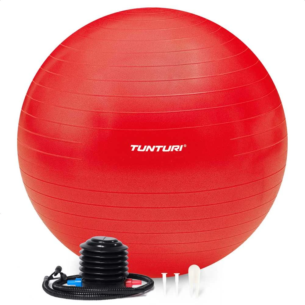 Gimnastikos kamuolys Tunturi Gymball 55 cm, Raudona, Anti Burst