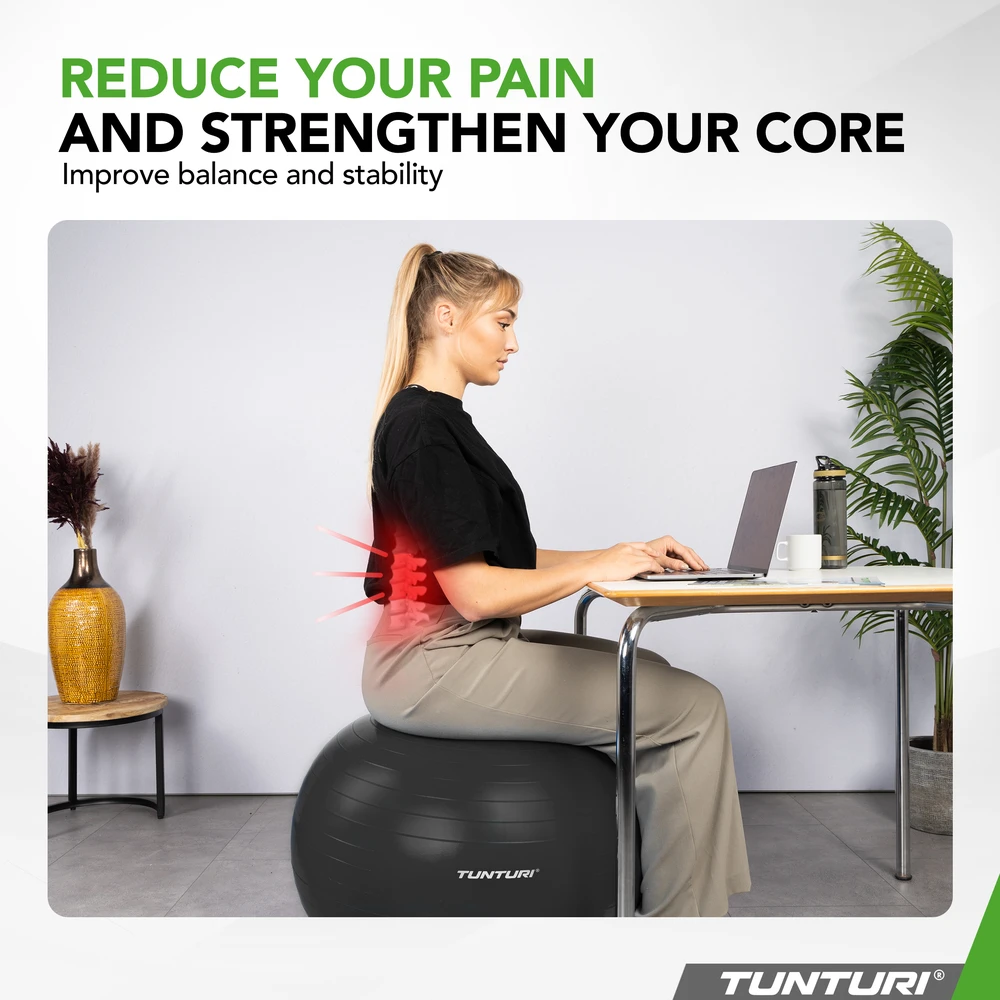 Tunturi Gymball 65cm, juodas