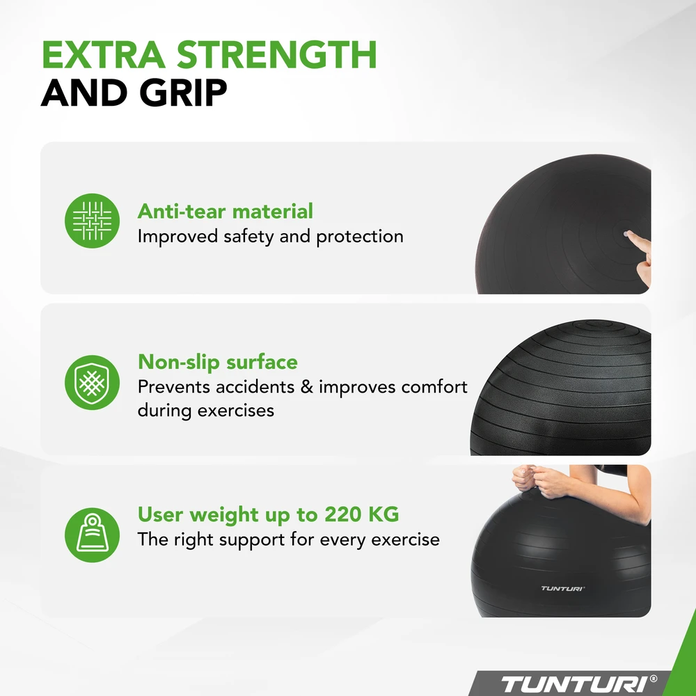 Tunturi Gymball 65cm, juodas