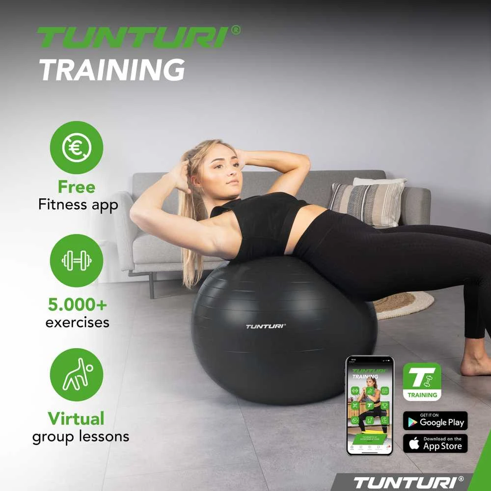 Tunturi Gymball 65cm, juodas