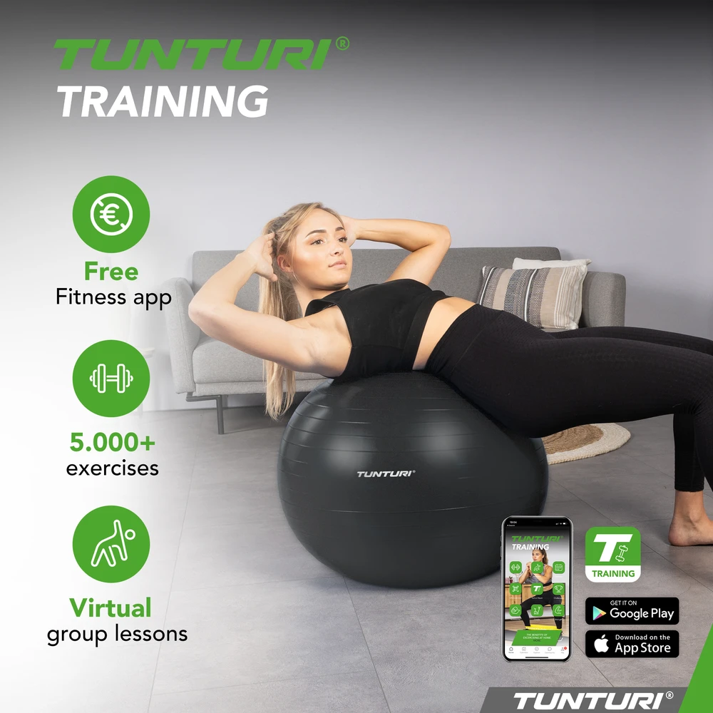 Tunturi Gymball 65cm, juodas