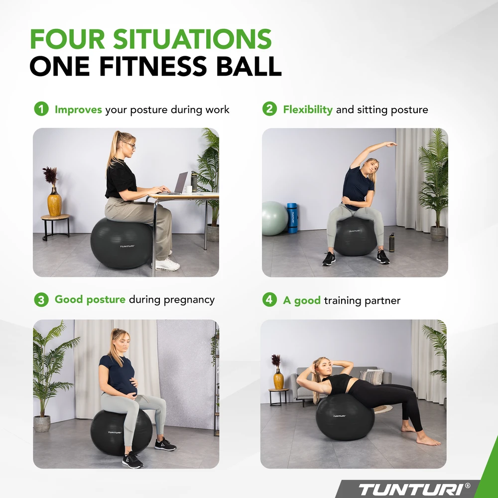 Tunturi Gymball 65cm, juodas
