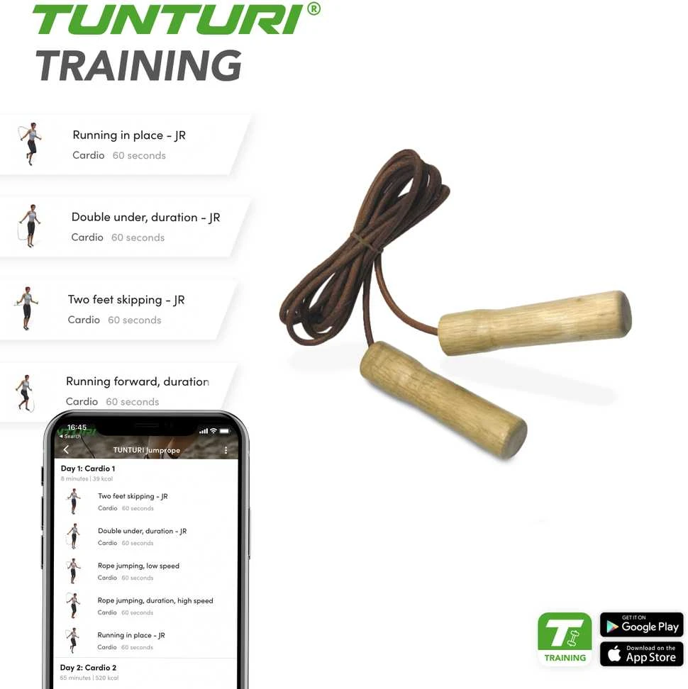 Šokdynė Tunturi Jumprope Leather