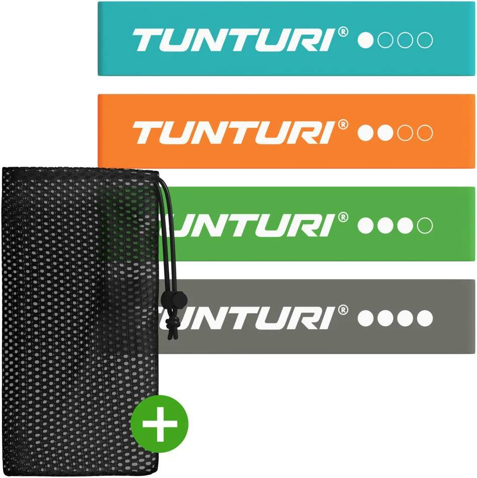 Elastinių pasipriešinimo juostų rinkinys TUNTURI Mini Resistance Band Set, 4 vnt.