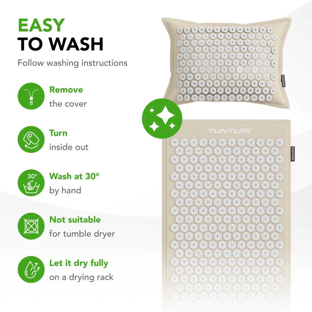 Kilimėlis TUNTURI PRO ACUPRESSURE MAT AND PILLOW BEIGE