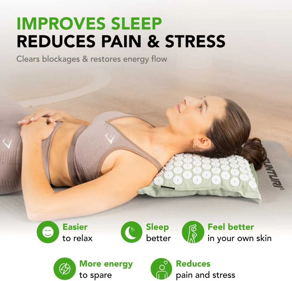 Kilimėlis TUNTURI PRO ACUPRESSURE MAT AND PILLOW MINT