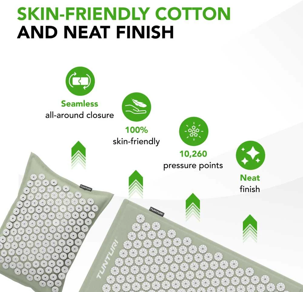 Kilimėlis TUNTURI PRO ACUPRESSURE MAT AND PILLOW MINT
