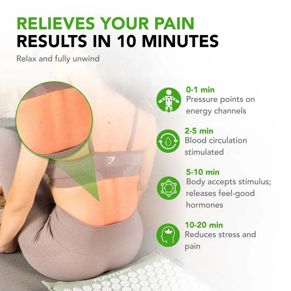 Kilimėlis TUNTURI PRO ACUPRESSURE MAT AND PILLOW MINT