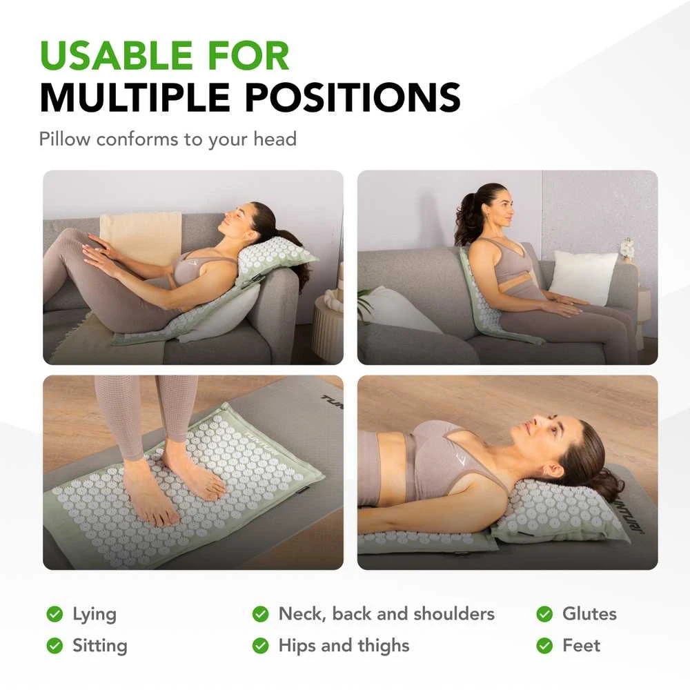 Kilimėlis TUNTURI PRO ACUPRESSURE MAT AND PILLOW MINT