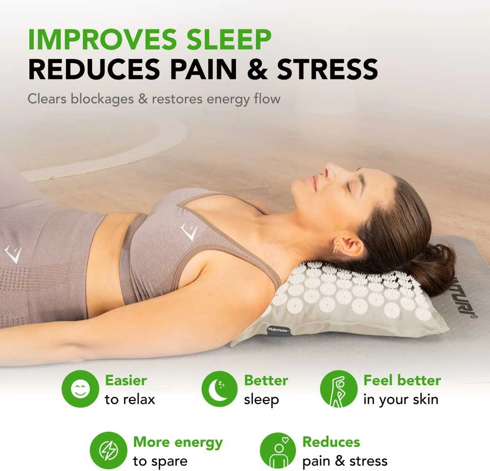Kilimėlis TUNTURI PRO ACUPRESSURE MAT AND PILLOW BEIGE