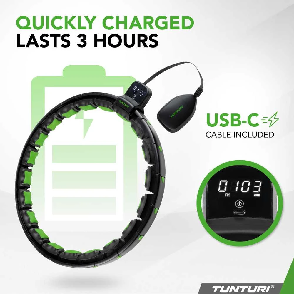 Reguliuojamas lankas Tunturi Smart Adjustable Hula Hoop, Incl. Ekranas
