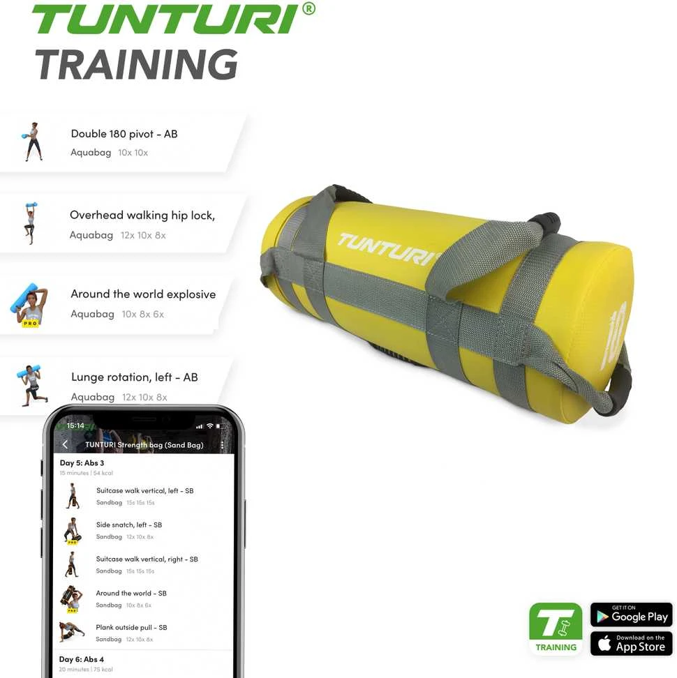 Jėgos maišas TUNTURI Strengthbag 5-25kg (Svoris: 10 kg)